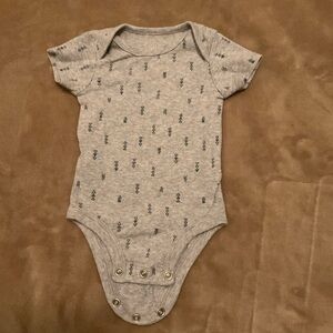 Charming Gray Printed Bodysuit for Kids
